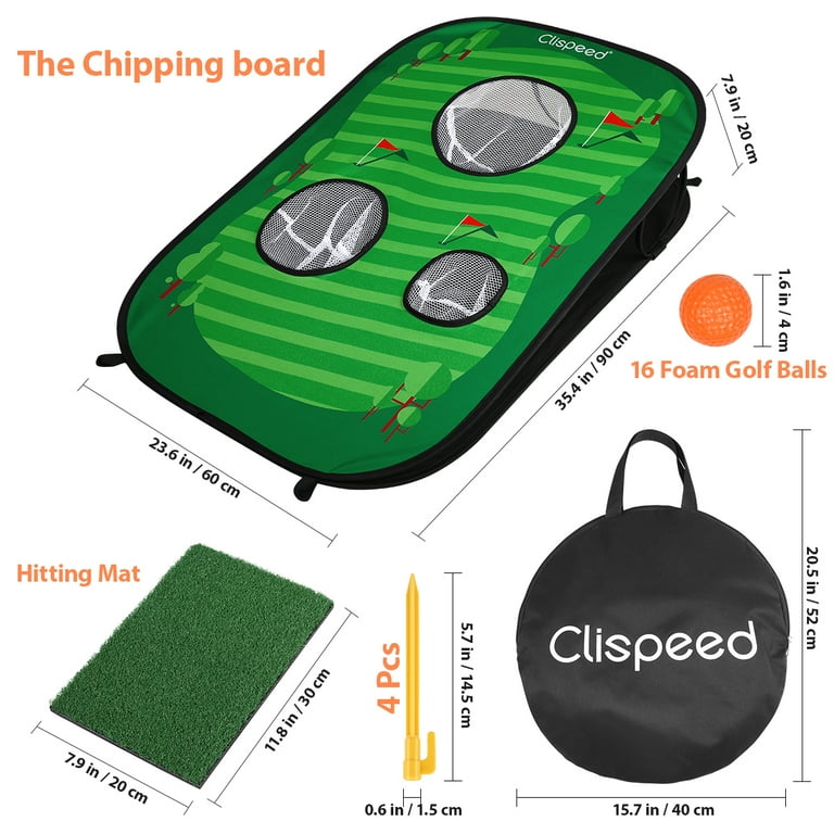 Clispeed Foldable Chipping Net Cornhole Game Set Golfing Net for