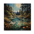thumbnail image 3 of Designart "Azure Mirrors on the River II" Lakes & Rivers Print on Natural Pine Wood, 3 of 5