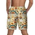 thumbnail image 4 of Uemuo Mushrooms And Rainbows Peace Pattern Mens Swim Trunks Quick Dry Board Shorts with Mesh Lining, Stretch Beach Shorts Quick Dry No-Chafing Board Shorts-XX-Large, 4 of 9