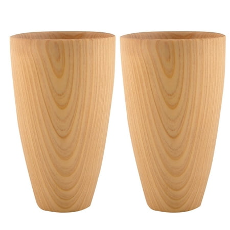 

2PCS Handmade Tooth Mug Portable Household Gargle Cup Natural Wooden Water Cups Chic Wood Tooth-brushing Cup for Home Store Size L