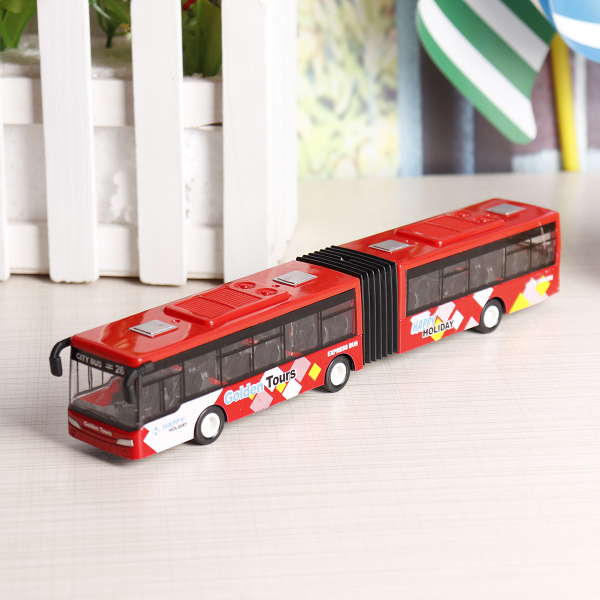 Blue/Red/Green 164 18cm Shuttle Bus Diecast Toy Model Vehicle Pull