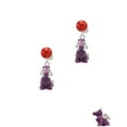 thumbnail image 2 of Delight Jewelry Resin Purple Dragon Darling Red Crystal Clip on Earrings, 2 of 5