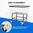 thumbnail image 4 of DEXTRUS Rolling Laundry Cart with 360° Swivel Brake Casters, Anti Rust Coating Steel Frame with Galvanized Finish, 4 of 7