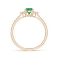 thumbnail image 2 of Angara Natural 0.6 Ct. Emerald with Diamond Classic Ring in 14K Rose Gold for Women (Ring Size: 3.5), 2 of 11