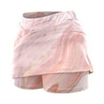 thumbnail image 3 of 2 In 1 Tennis Skorts 2 In 1 High Waisted Golf Skorts Quick Dry High Elastic Gym Shorts Tennis Skorts Shorts with Liner Pockets,Pink,XXXXL, 3 of 5
