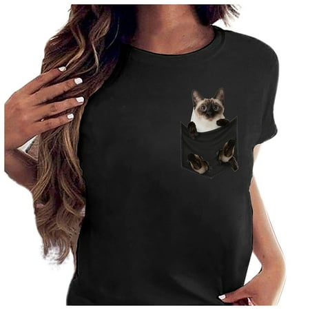 

Womens Adult casual short sleeved shirts animal Cute Graphic Tshirt pullovers t shirts Blouse Going Out Tops Ladies Going Out Plus Size Y2k Tees Fall Winter Boho Tunic Tops Corset Tops women 2022