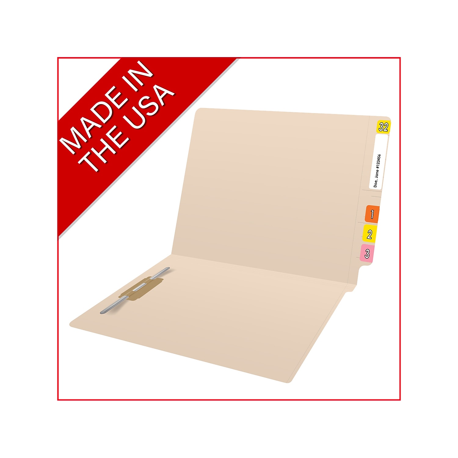 Medical Arts Press End Tab File Folder Straight-Cut Letter Size Manila 50/Box (S-01103-50-3)
