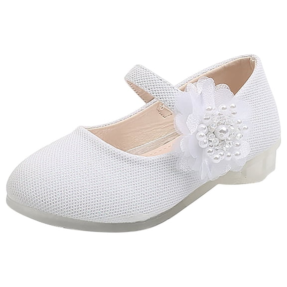 Odeerbi Girls Sandals Toddler Shoes Baby Girls Princess Soft Non-slip Pearls Flowers Summer Autumn Sandals