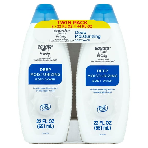 Equate Beauty Deep Moisturizing Body Wash Twin Pack, 22 fl. Oz., 2 count