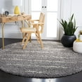 thumbnail image 2 of SAFAVIEH Venus Anuki Striped Shag Area Rug, 6'7" x 6'7" Round, Grey/Ivory, 2 of 8
