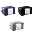thumbnail image 4 of Inteprter Bolsa de almacenamiento para ropa de cama, manta no tejida de gran capacidad, organizador Horizontal a prueba de humedad, bolsa con cierre de Almacenamiento y organización del hogar Negro Inteprter HA066920-02, 4 of 6