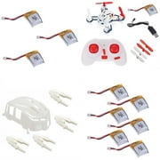 HobbyFlip RTF Combo w/ Extra Batteries(9) and Body Frame w/ Motor Cup Combo Compatible with Hubsan Nano Q4 H111