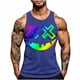 thumbnail image 2 of Camiseta sin mangas de cuello redondo para hombre, con estampado de Halloween, cuello redondo, estilo informal, deportiva, para hombre, 2 of 5