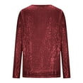 thumbnail image 5 of HongQid Sequin Tops for Women Long Sleeve Blouse for Women Dressy Sparkly Tops Crew Neck Outfits for Party Glitter Tops, 5 of 8