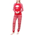 thumbnail image 4 of Aunavey Christmas Family Matching Sleepwear Red Santa Reindeer Holiday Pajama PJ Sets, 4 of 7