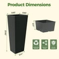thumbnail image 3 of Gaderth Tall Planters Set of 2, 61 and 81 cm Indoor Outdoor Front Porch Planters With Inner Pots and Drainage Holes, Large Decorative Rattan Texture Flower Pots for Patio Backyard Garden Home, 3 of 7