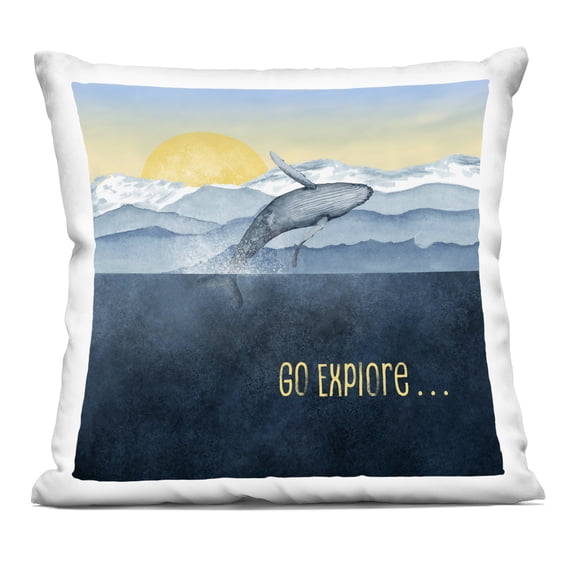 Stupell Industries Go Explore Whale Breach Decorative Printed Throw Pillow, design by Brett Blumenthal