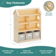 thumbnail image 3 of Guidecraft EdQ Dollhouse Bookshelf - Natural: Wood Kids' Pretend Play Furniture for Playroom and Classroom with Bins for Toys and Dolls, 3 of 3