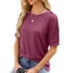 thumbnail image 1 of Fiudx Ofertas y Liquidaciones Camiseta Informal Lisa a La Moda para Mujer, Blusa de Manga Corta con Cuello Redondo, Tops Informales con Botones, 1 of 7