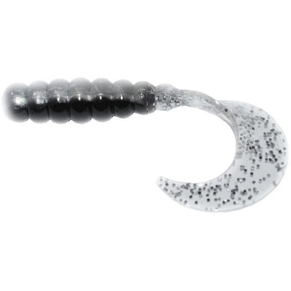 Big Bite Baits FG212 2 in. Fat Grub, Black-N-Silver - Pack of 10