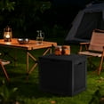 thumbnail image 5 of CONCETTA 31-Gallon Waterproof Deck Box, UV-Resistant Resin Outdoor Storage, Lockable Wide-Opening Lid, Garden Patio Storage Bench, Rattan Pattern，Black, 5 of 8