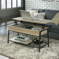 Curiod LiftTop Rectangle Coffee Table, Charter Oak Finish