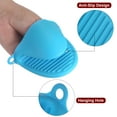 thumbnail image 4 of 4pack Silicone Pot Holders Heat Resistant Silicone Mini Oven Mitts Pinch Pot Holders Finger Protector Blue, 4 of 6