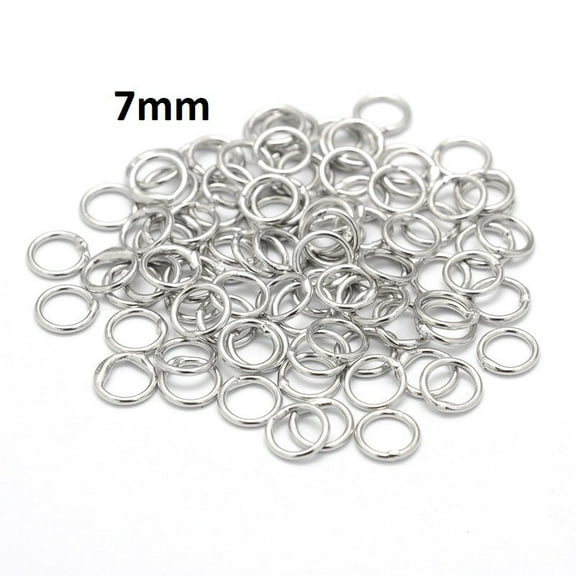 J020 - 100 pcs Silver Tone Soldered Closed Jump Rings - 7mm - 18 Gauge (1mm Thick)