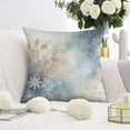 thumbnail image 6 of Snowflakes Rustic Winter Themed Throw Pillow Covers 16"x16", Set Of 2, Linen Study Sofa Cushion Cover Indoor Living Room Home Decor, 6 of 7