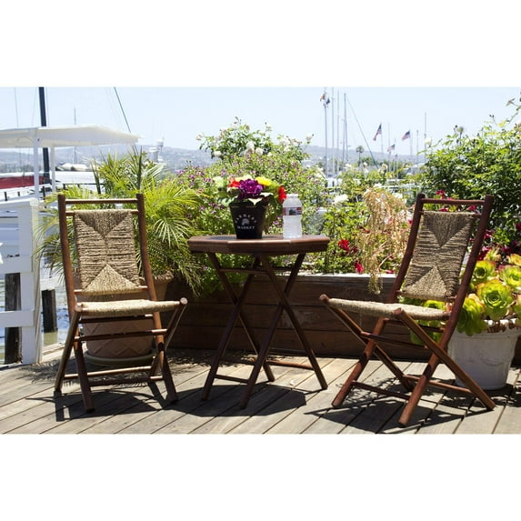 Heather Ann Creations Lanai Bamboo Bistro Set