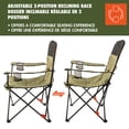 thumbnail image 3 of Ozark Trail 2 Position Oversize Arm Chair, Weight Capacity 300lbs, Heavy Duty  Steel Frame, Durable Polyester, Grey & Green, 2 Mesh Cup Holders, Carry Bag Included., 3 of 10