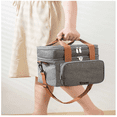 thumbnail image 3 of Bolsa lonchera Bloosom  portátil de gran capacidad y doble capa color Gris, 3 of 4
