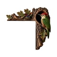 thumbnail image 2 of Green Parrot Door Corner Decor, L-Shaped Tree Trunk Door Frame Ornament, 3D Bird Wall Corner Sculpture for Home, Garden, Farmhouse, Entryway, Living Room Decor, 2 of 5
