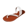 thumbnail image 2 of HTHLVMD Beach Sandals, Barefoot Sandals Women, Summer Minimalist White Sandals, Women's Strappy Sandals Open Toe Thong Flat Sandals Dressy Casual Slip On Beach Vacation Slides, White 7, 2 of 9