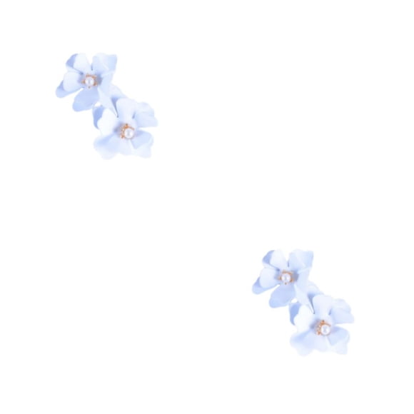 Minnieouse Pendientes de flores para mujer, 2 uds., bonitos pendientes a la moda, gotas para la oreja encantadoras para niñas, dulces Blanco 2Conjunto