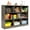 Gray, variant on Costway Open 3-tier Gray Wooden Bookcase Storage Display Cabinet for Living Room, Oak Yellow