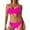 Hot Pink, variant on Sexy Suspender Fringed Dance - Flash Cloth Bikini Bra Set with Elastic Waist for Performance