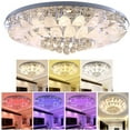 thumbnail image 3 of Modern Luxury Crystal Chandelier Flush Mount Ceiling Light Pendant Dia 80 cm, 3 of 12