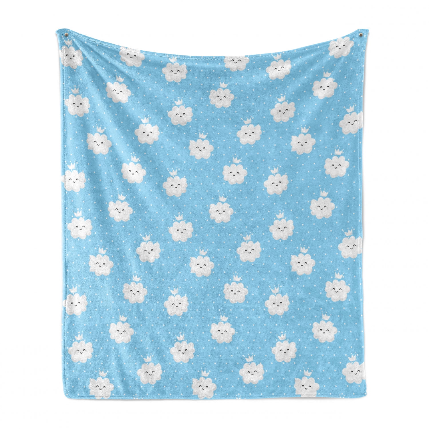 Blue and White Soft Flannel Fleece Throw Blanket, Boys and Girls