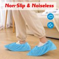 thumbnail image 3 of Fnochy Shoe Covers Disposable 100 Pack, Boot Covers Non-Slip, Durable Noiseless Shoe Booties, Indoor Use, Perfect for Home, Real Estate, Workplace, Construction, 3 of 7