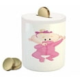 thumbnail image 2 of Gender Reveal Piggy Bank, Lie and Keep the Pacifiers, Ceramic Coin Bank Money Box for Cash Saving, 3.6" X 3.2", Peach Pink Blue, by Ambesonne, 2 of 4