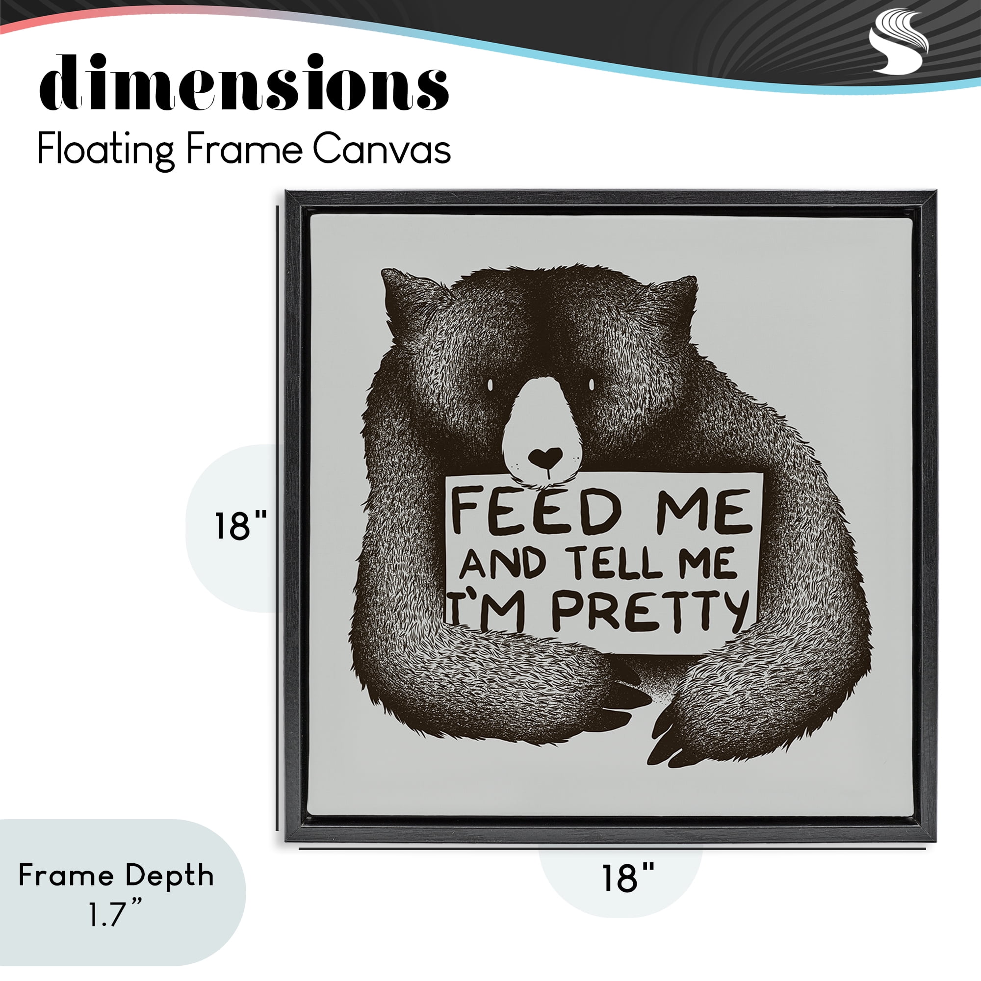 Stupell Industries Feed & Tell Me I'm Pretty Black Framed Floater Canvas Wall Art, design by Tobe Fonseca
