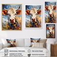 thumbnail image 4 of Designart "Floral Grazing Cow III" Animals Canvas Print, 4 of 5