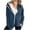 Navy, variant on Admvng Sweatshirt for Women Solid Color Long Sleeved Top Hoodless Sweatshirt Full Zip Up Coat with Pockets S-2XL