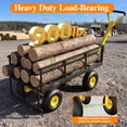 thumbnail image 4 of Firstness Heavy Duty Garden Cart, 900 lbs Capacity Garden Wagon with ATV/Tractor Hitch & Removable Sides, Black, 4 of 11