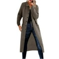 thumbnail image 2 of AOOCHASLIY 2023 Women Winter Coat Women's Medium Length Cardigan Single Breasted Knit Pocket Cardigan Sweater Jacket Women, 2 of 5