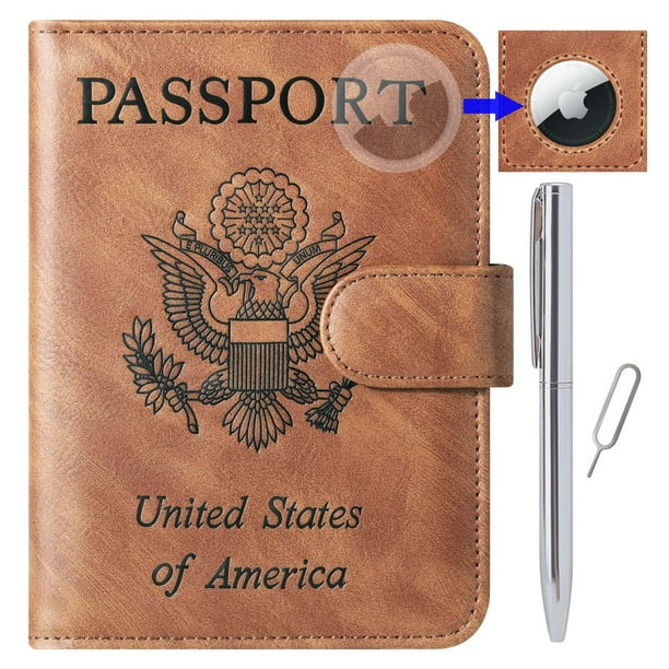 Funda de piel con cierre de pasaporte y bloqueo RFID para viajes esenciales