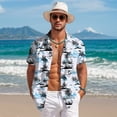 thumbnail image 2 of ZHANGDER Men's Hawaiian Shirts Casual Short Sleeve Button Down Shirt Beach Vacation Outfits, S-3XL, 2 of 7