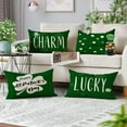 thumbnail image 2 of St Patricks Day Throw Pillow Covers 12x20 Set of 4 Saint Patricks Day Pillow Covers Green Shamrock Clover Pillow Covers Cuchion Covers Pillow Cases for March Holiday Home Outdoor Decorations (12X20), 2 of 5
