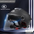 thumbnail image 4 of Casco de scooter eléctrico para hombre y mujer, para primavera y verano, para motocicleta, para todas las estaciones, medio casco, casco completo, protector solar mate, 4 of 5